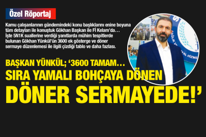 Başkan Yünkül; ‘3600 tamam… Sıra yamalı bohçaya dönen döner sermayede…!’