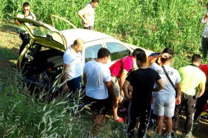 Muğla'da otomobille tarlaya uçan hamile kadın ağır yaralandı