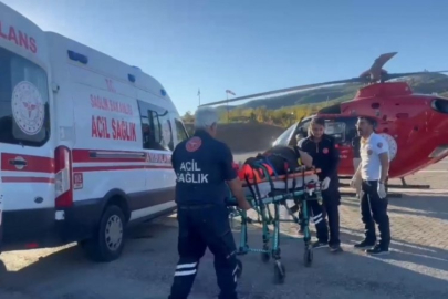 Dağda düşerek ayağı kırılan kadın, hava ambulansı ile hastaneye kaldırıldı