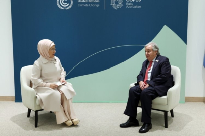 Emine Erdoğan, COP29'da BM Genel Sekreteri Guterres ile görüştü