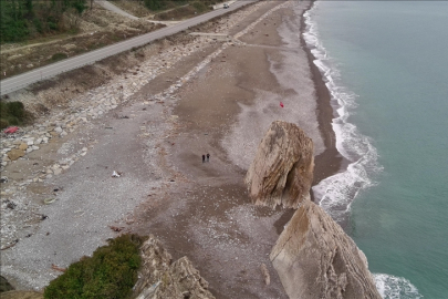 Sinop'ta deniz çekildi