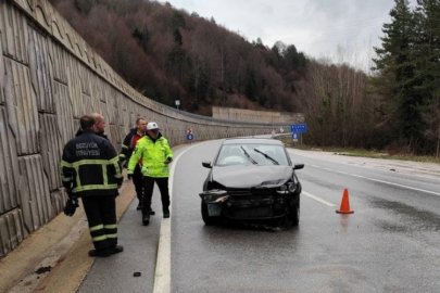 İstinat duvarına çarptı!