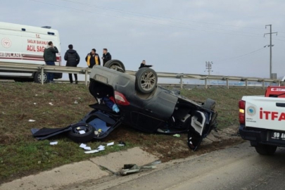 Tekirdağ'da otomobil takla attı: 2 yaralı