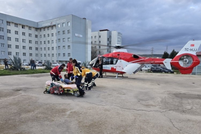 Helikopter ambulans hayat kurtardı